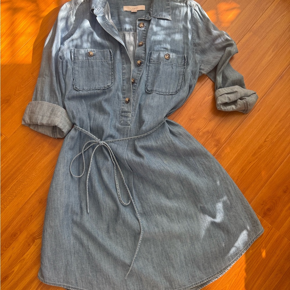 Denim Blue Shirt Dress